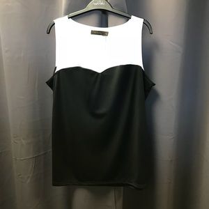 The Limited black and white dress top